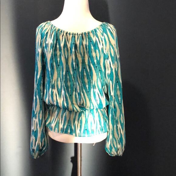 Michael Kors Top Striped Drop Waist Blouse - Picture 4 of 4